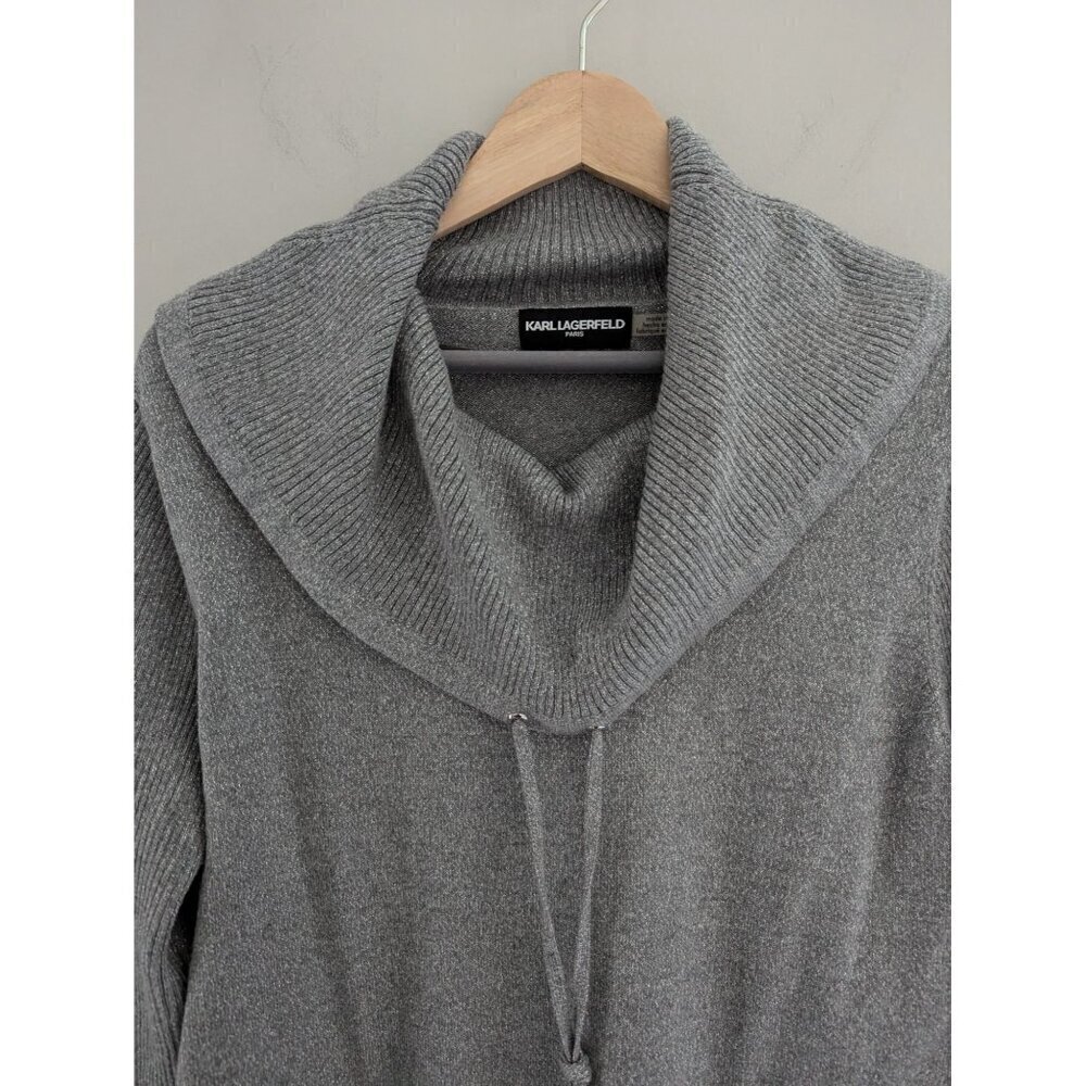 Karl Lagerfeld Paris Cowl Neck Pullover Metallic Sweater Size M - Picture 5 of 8